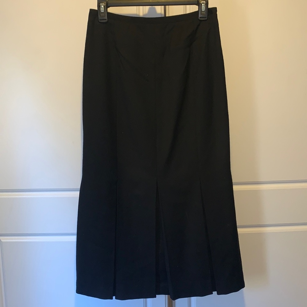 Harve Benard Maxi Length Black Wool Pleated Skirt size 4